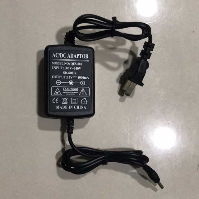 Sạc nguồn 12v Adapter 12v 1000mA Moden no : QES-001
