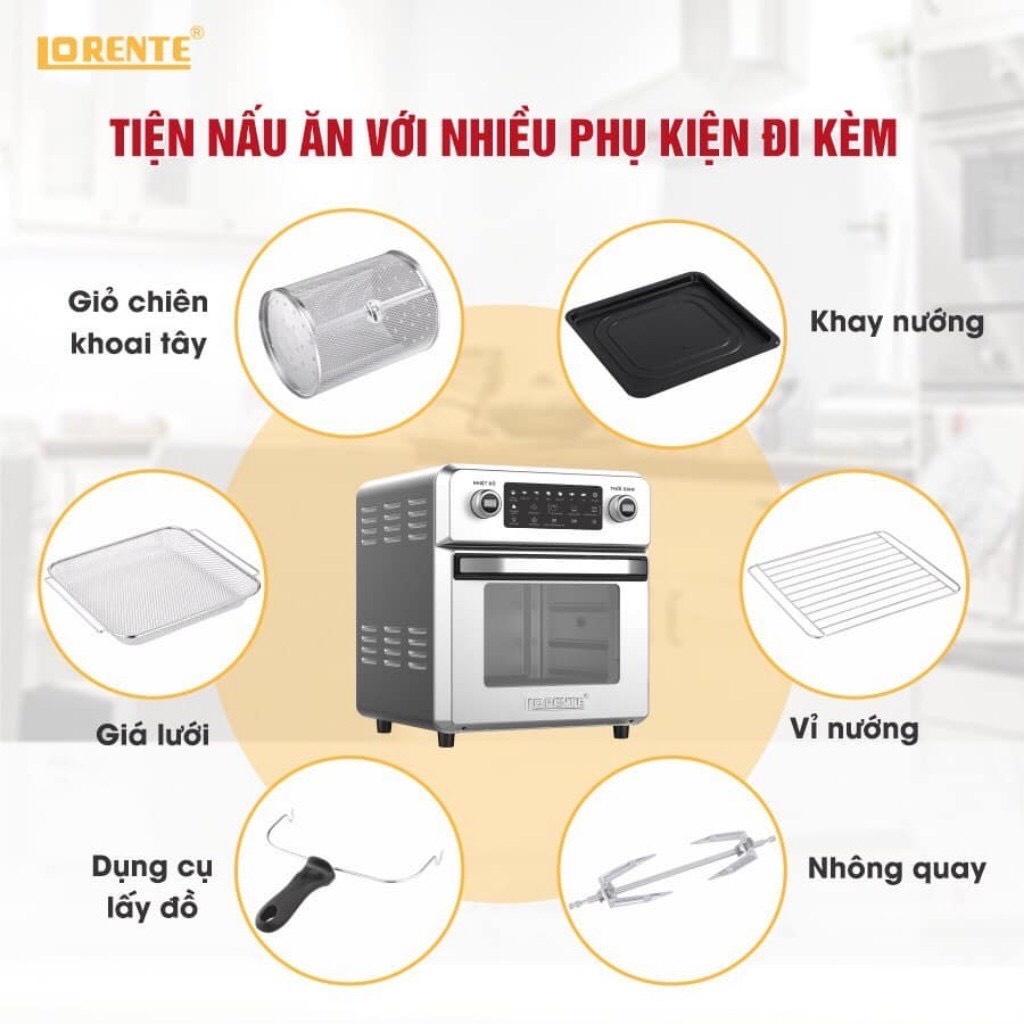Nồi Chiên Không Dầu Lorente LT-1600  Điều khiển cảm ứng, Máy làm bánh mì tự động Petrus PE9600VN