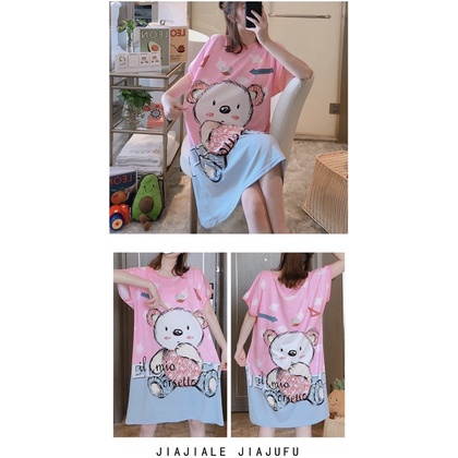 (Bigsize) Đầm ngủ form to rộng hình cute dễ thương