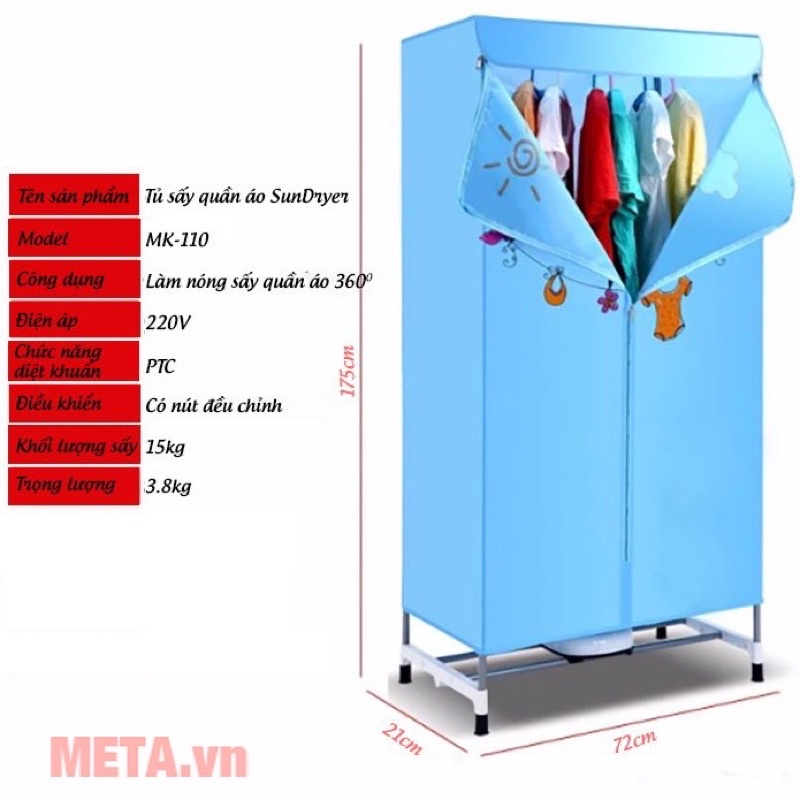 SALETỦ SẤY QUẦN ÁO CÓ ĐIỀU KHIỂN TỪ XA CHẠY ÊM KHÔNG GÂY ỒN