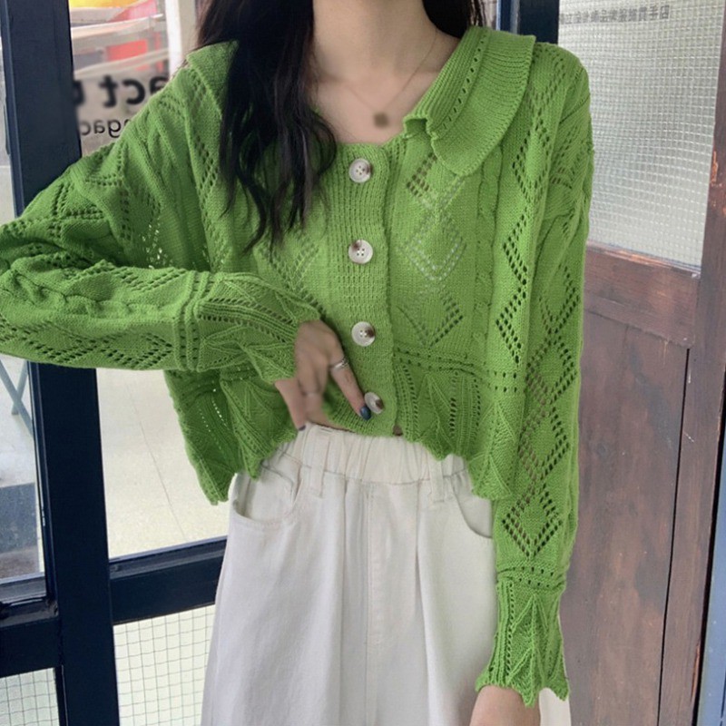 Áo Khoác Cardigan Dệt Kim Mỏng Tay Dài Dáng Rộng Kiểu Retro Thời Trang Xuân Thu Mới Cho Nữ