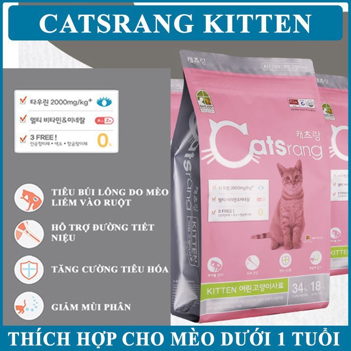 [Combo 5] Catsrang Kitten Hạt Cho Mèo Con 400g