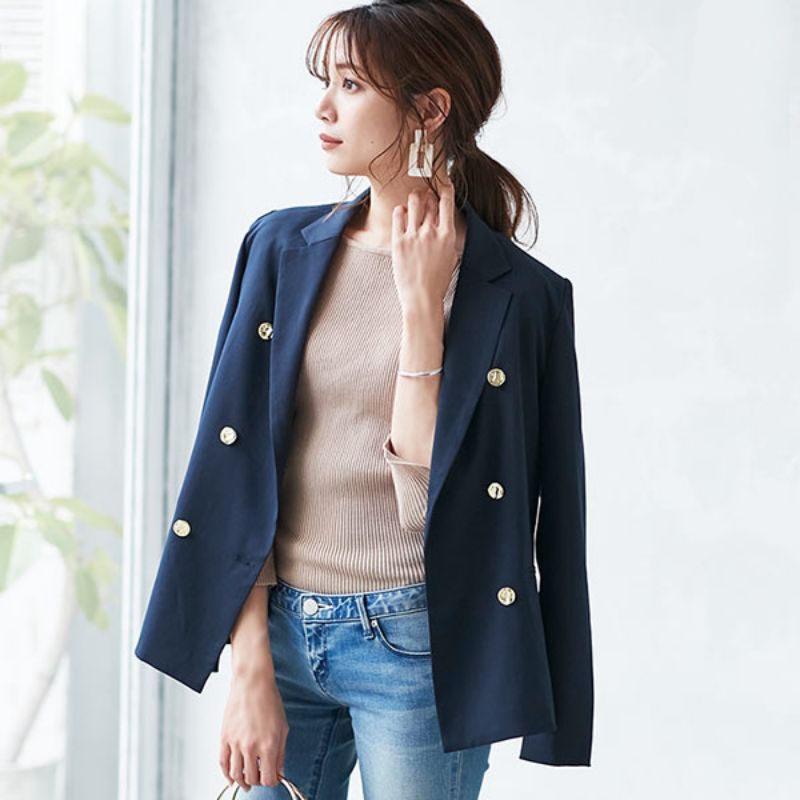 {Siêu phẩm} {Nhiều màu} Áo blazer hai hàng khuy phối túi Lil Nina xuất Nhật xịn (có sẵn)