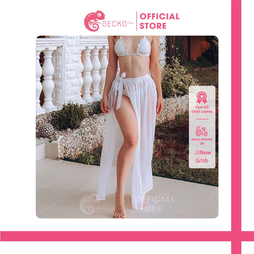 Chân Váy Voan Mặc Kèm Bikini Dây Cột Bên Hông Dài 1M GK0422 (Ảnh Thật)