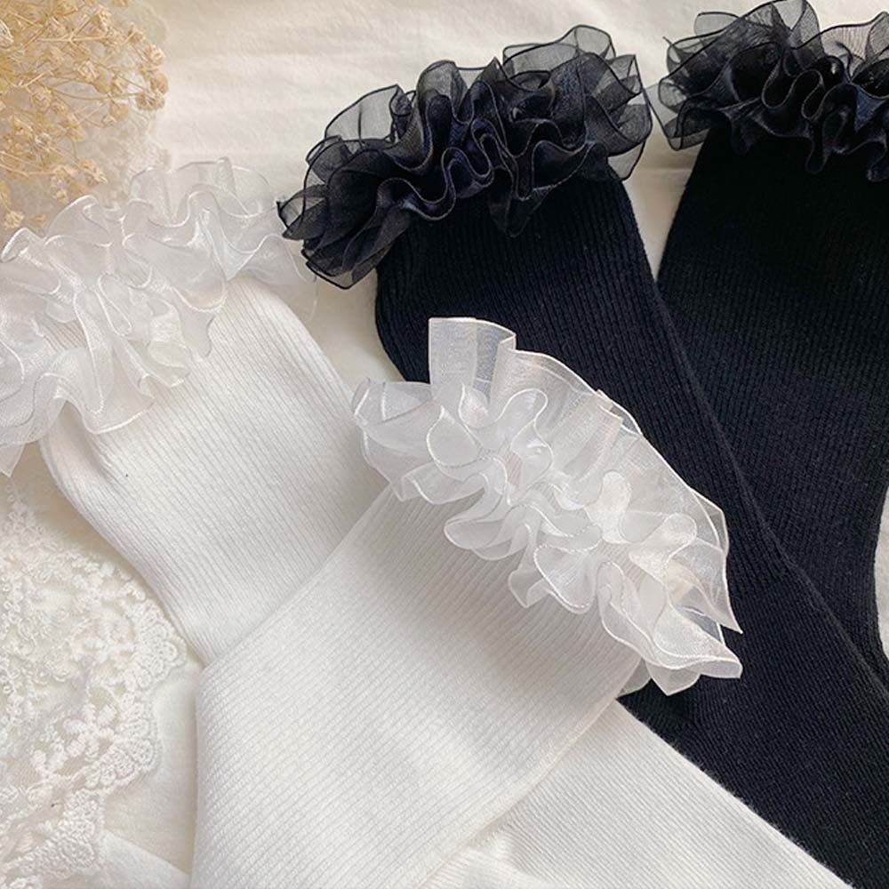 Tất Cotton Phối Ren Dễ Thương Cho Nữ