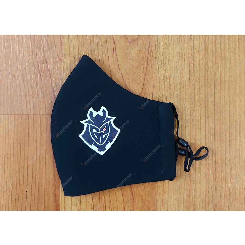 Combo 3 khẩu trang team G2 Esport - Khẩu trang vải 3 lớp - Dây rút chỉnh size.