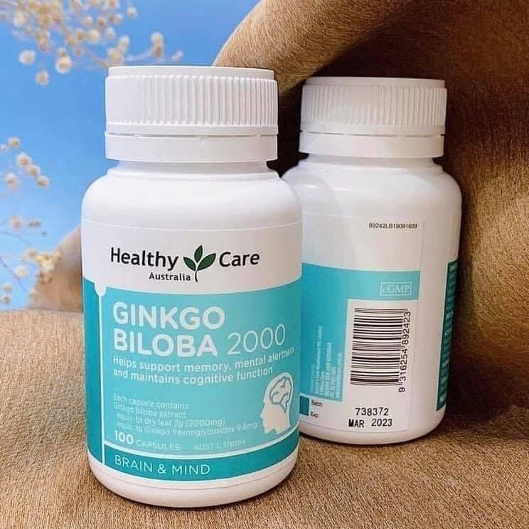 Viên Uống Bổ Não Healthy Care Ginkgo Biloba Úc date xa 100 viên mẫu mới