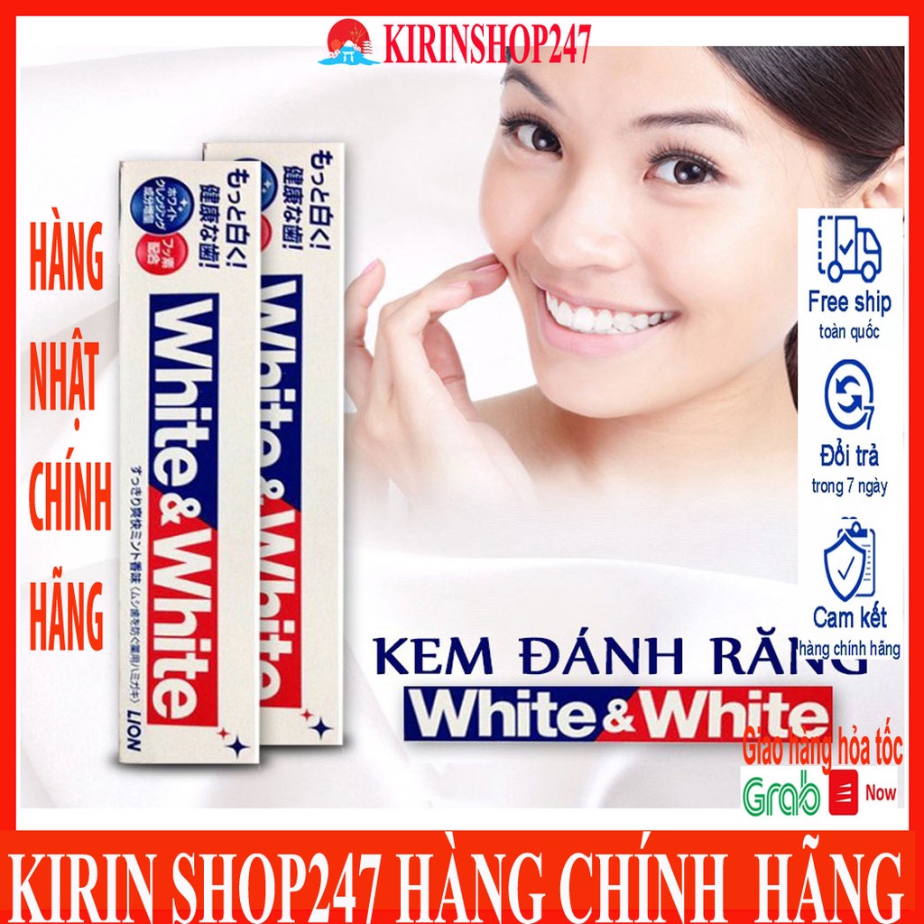 Kem đánh răng người lớn White &amp; White 150g Hàng Nhật Nội Địa