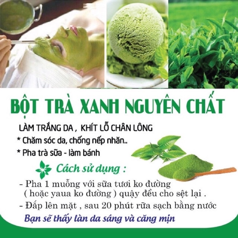 Bột trà xanh 100% nguyên chất say nhuyễn mịn