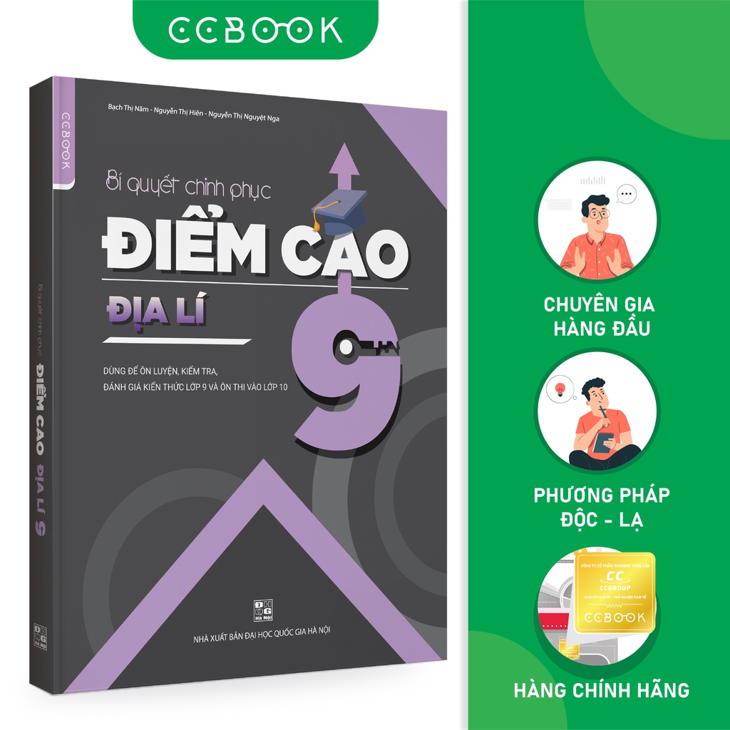 Sách - Bí quyết chinh phục điểm cao Địa lí 9 - Tham khảo lớp 9 - Siêu tiết kiệm - Chính hãng CCbook