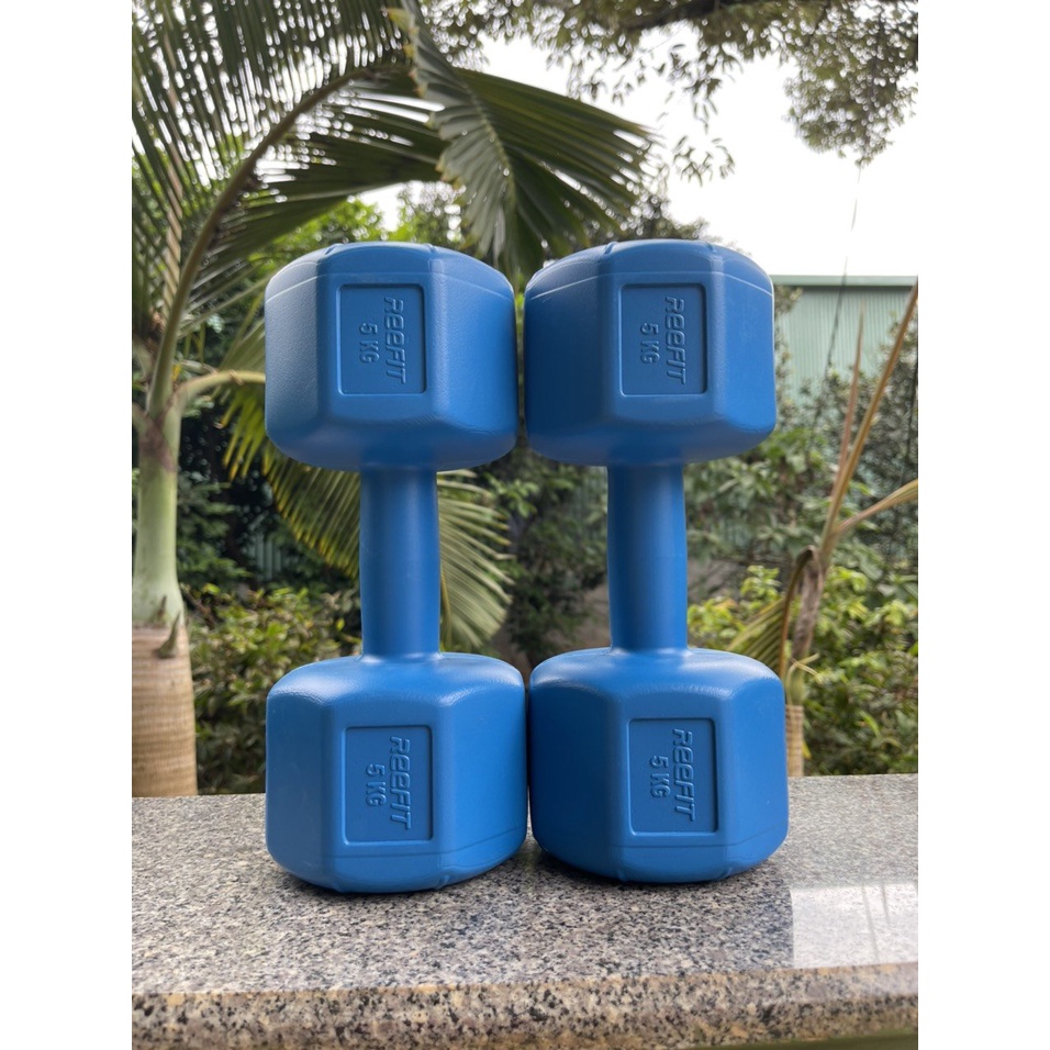 Bộ 2 tạ tay nhựa bát giác Reefit 10kg có ruột