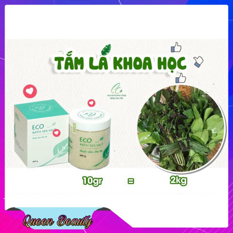 Muối tắm bé sinh dược eco 400g - Muối tắm bé thảo dược eco - an toàn cho cả trẻ sơ sinh,giảm rôm sảy, mẩn ngứa, chàm sữa