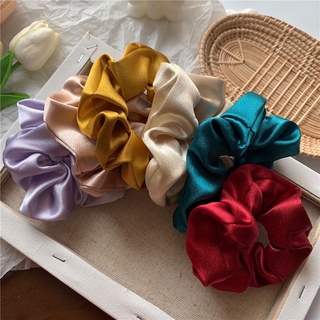 SCRUNCHIES Dây Cột Tóc Vải Lụa Mịn Phi Bóng Siêu Dày
