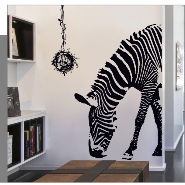 Decal trang trí tường - Ngựa Vằn Đen tinh tế