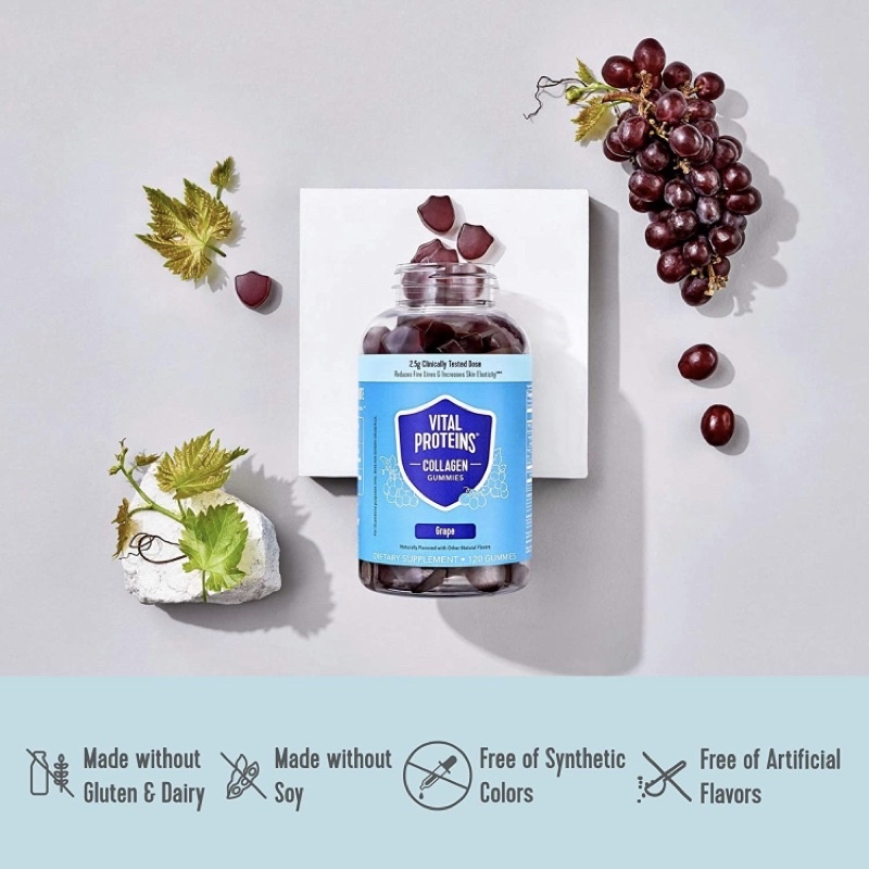 Kẹo dẻo Vital Proteins Collagen peptide vị nho 120 viên USA