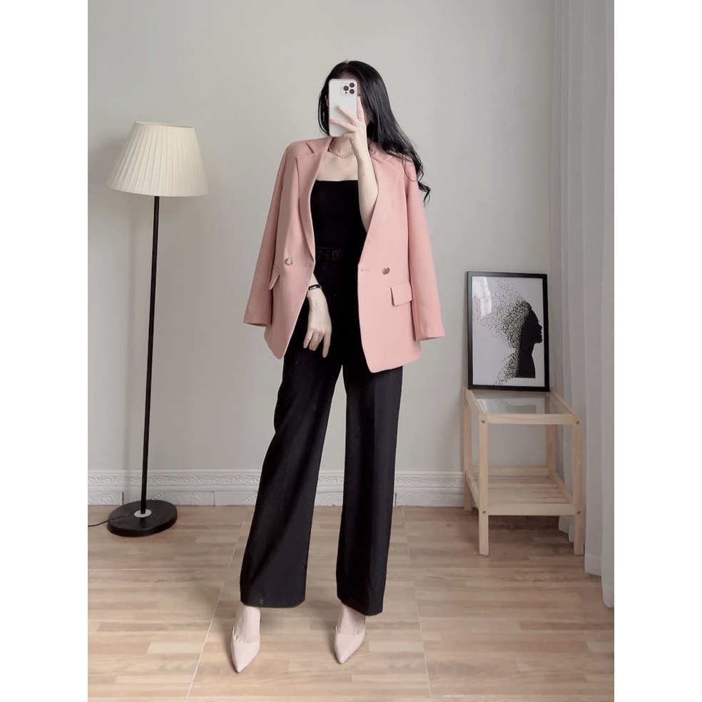Áo Vest Nữ Thiết Kế Cổ Bẻ Phối 2 Cúc Đồng Trẻ Trung, Thanh Lịch Zym's House - K260