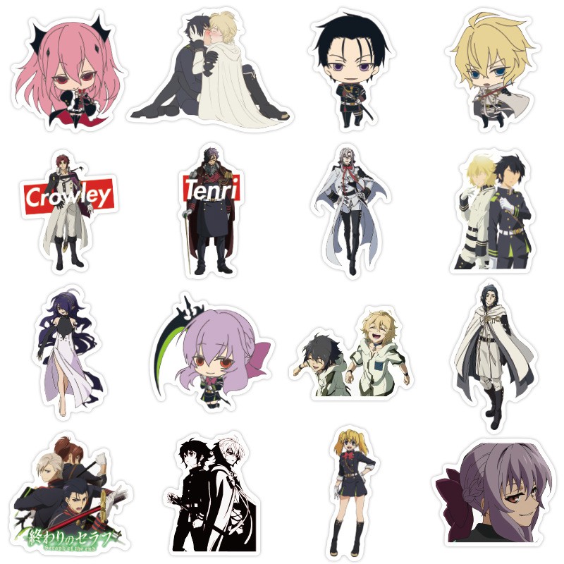 Miếng dán Sticker Anime Manga Owari no Seraph trọn bộ 50 hình - In rõ ràng sắc nét khó tróc
