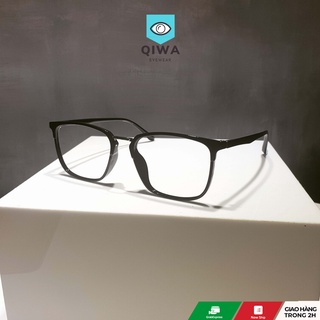 Gọng kính cận nhựa dẻo nam nữ mắt vuông trẻ trung cá tính, kính mắt Qiwa Eyewear - 2164