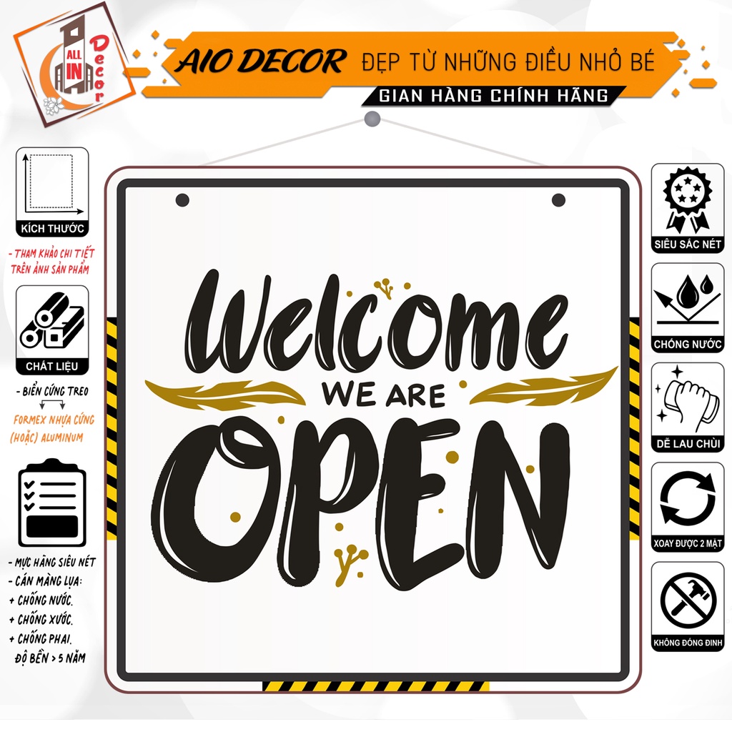 Biển Cứng Chữ Open Close Tiện Dụng AIO DECOR Dùng Cho Quầy Quán, Nhà Hàng, Khách Sạn Siêu Độc Đáo