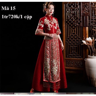 👑👑👑👑👑(Chính Hãng-ShopSốngẢo)-Hỷ Phục Cổ Trang Trung Hoa Họa Tiết Thêu