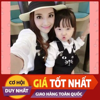Đồ đôi mẹ và bé đầm hình mặt mèo c19