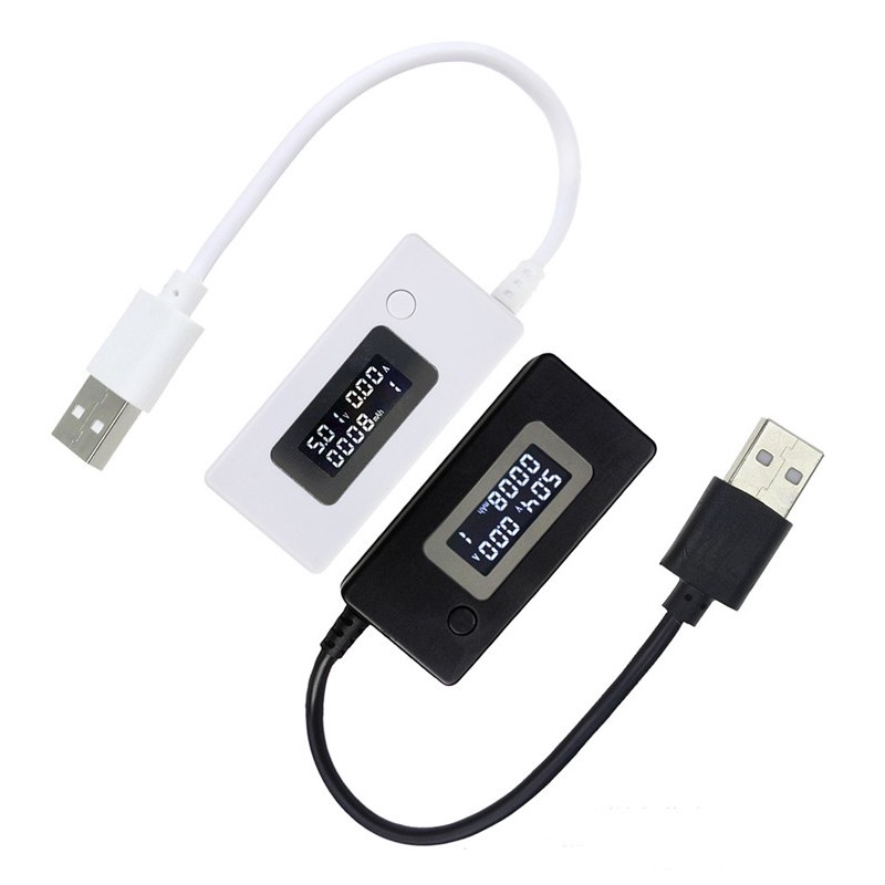 Máy dò USB LCD di động Vôn kế Ampe kế Bộ sạc điện di động Công suất Máy đo Điện áp Màn hình sạc hiện tại