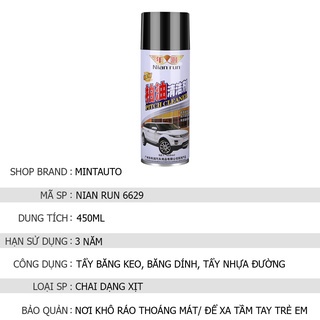 Chai xịt tẩy rửa đa năng Nian run dành cho xe ô tô, xe máy dung tích 450ml