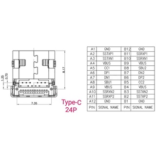 Cổng USB TYPE-C 6P 16P 24P chân dán