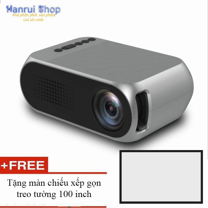 Máy chiếu mini YG320 led nhỏ gọn 1080p + tặng màn chiếu 100 inch - King Of Prussia