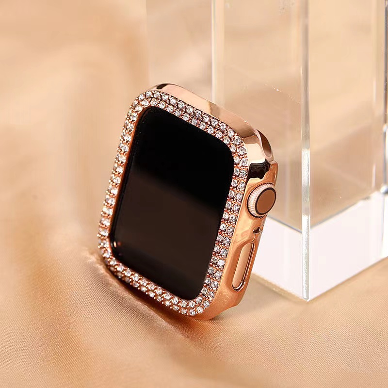 Ốp Bảo Vệ Mặt Đồng Hồ Đính Kim Cương Cho Apple Watch Series 7 6 SE 5 4 45mm 41mm 40mm 44mm 38MM 42MM