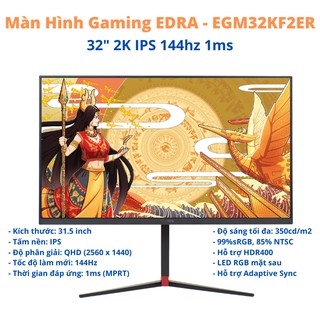 Màn Hình Máy Tính Chơi Game EDRA EGMKF2ER IPS 144Hz 2k HDR400 1ms 99%sRGB - EDRAshop