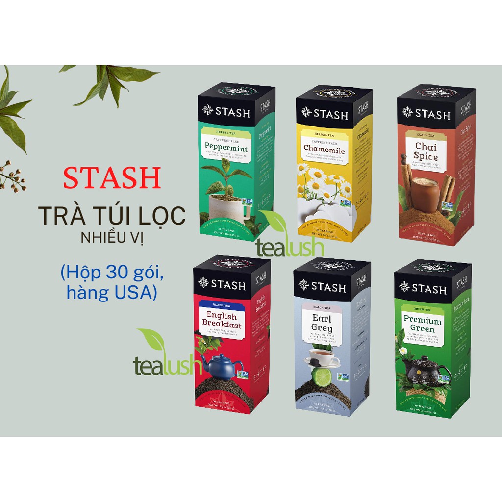 Trà túi lọc STASH nhiều vị hàng Mỹ - Hộp 30 gói