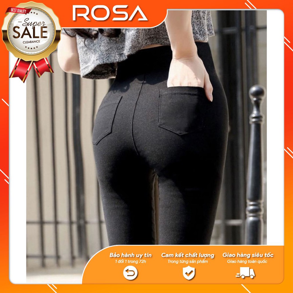 Quần Legging Trơn 4 Túi Phong Cách Chất Cotton Dẻo Siêm Mềm Mại ROSA