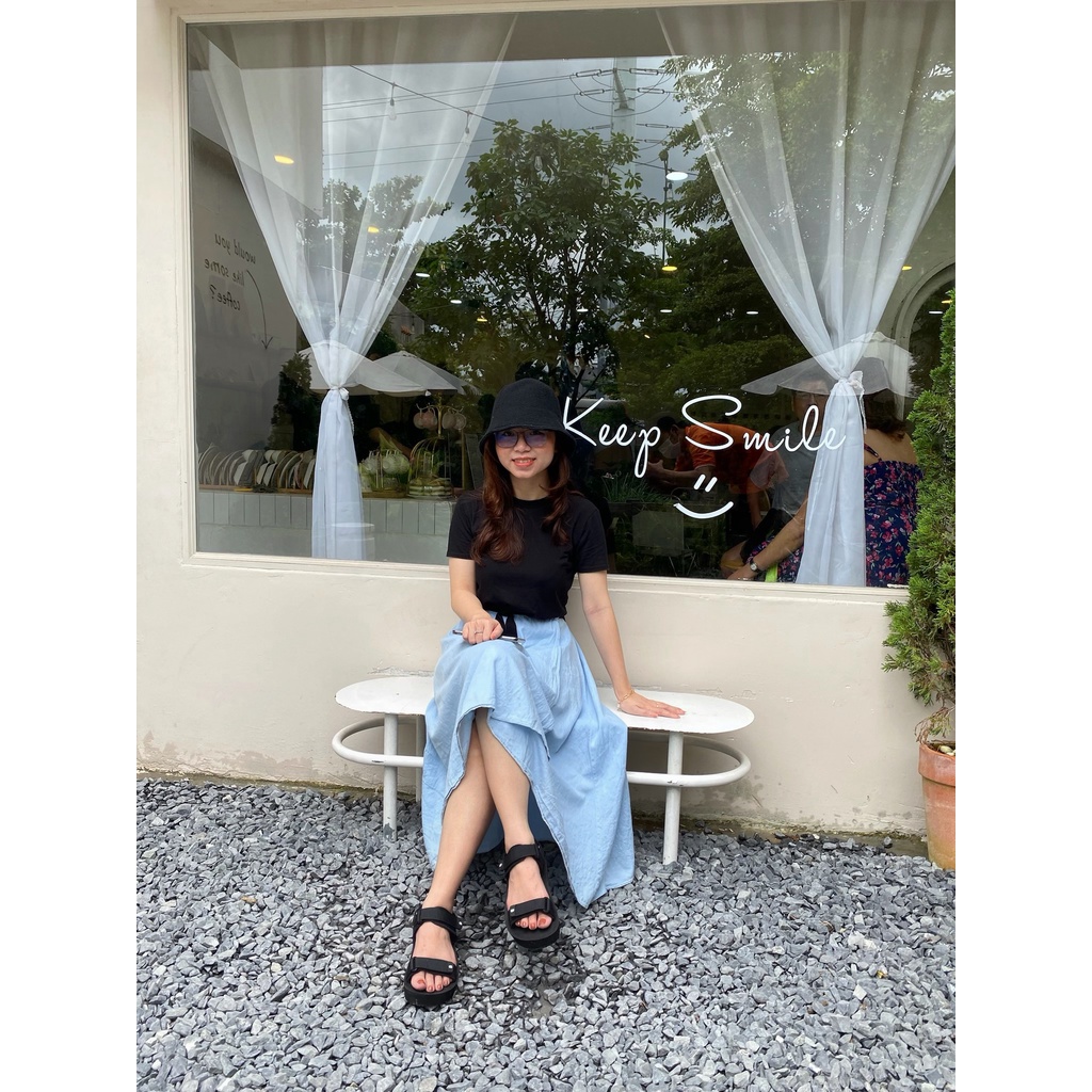 Giày Sandal Nữ The BiLy Quai Ngang Dây Dù Đế Eva Siêu Êm Nhẹ Cao 3cm - BL03W