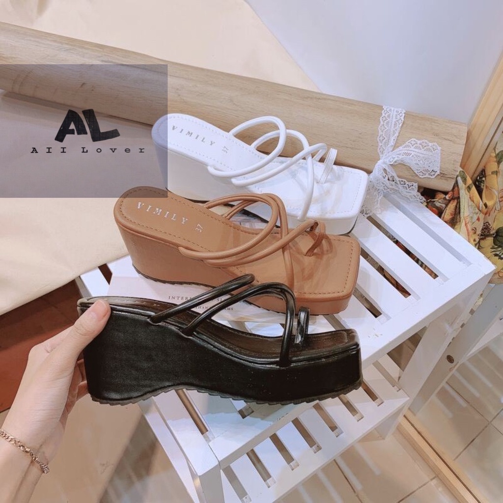 DÉP XUỒNG AI LOVER - DÉP THỜI TRANG PHONG CÁCH NỮ TÍNH QUAI NGANG DÂY MẢNH ĐẾ CAO 7 PHÂN AD200818
