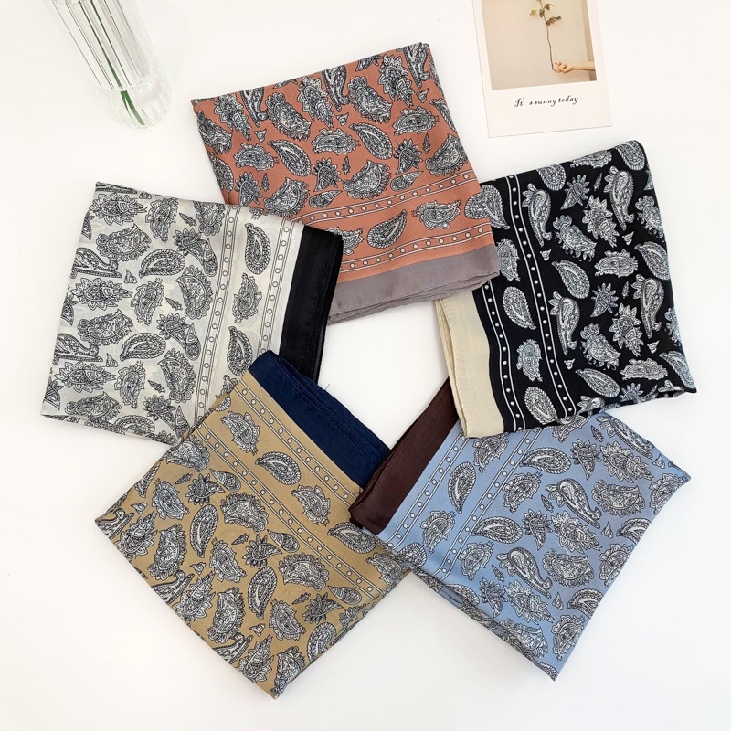 Khăn Bandana Lụa Vuông 70x70 Dùng Quàng Cổ, Buộc Tóc, Áo Yếm - Nikendo KL1