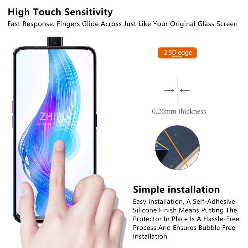 Miếng Dán Kính Cường Lực Cho Realme X - Trong Suốt