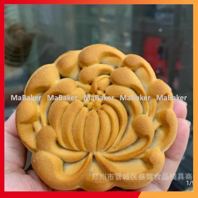 [Freeship] Khuôn bánh trung thu mẫu mới 2020 hình Hoa Cúc cao cấp 150g - MaBaker