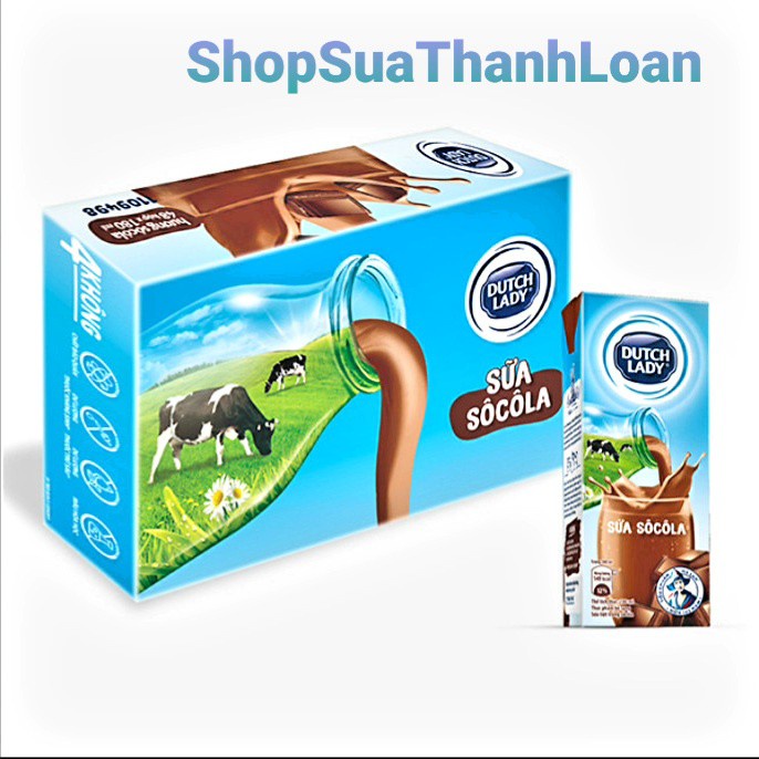 [HSD T10-2021] Thùng 48 hộp Sữa tươi tiệt trùng Cô Gai Hà Lan Hương Socola 180ml