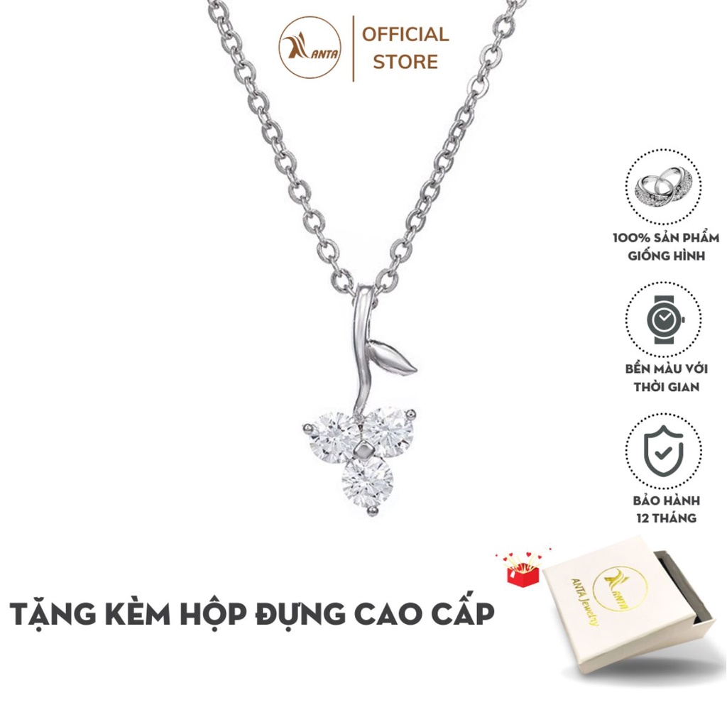 Dây chuyền đính đá sang  trọng hình chiếc lá,  vòng cổ mẫu mới ANTA Jewelry - ATJ8033