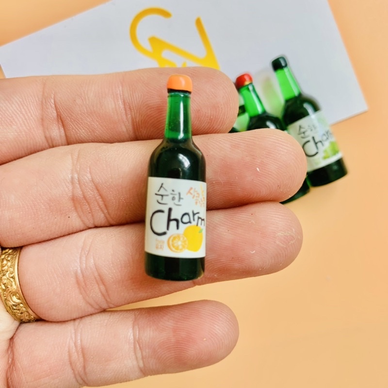 Nam châm tủ lạnh hình chai nước trái cây mini