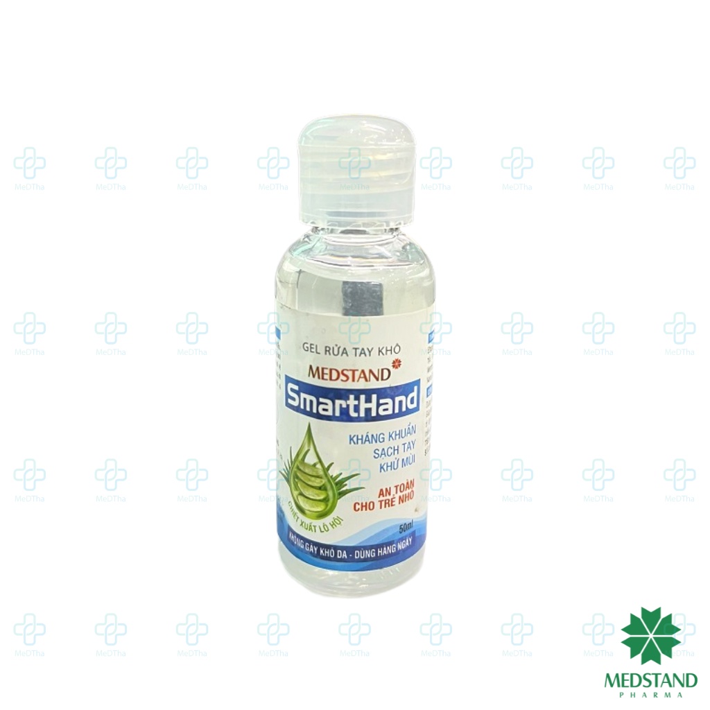 Gel Rửa Tay Khô SmartHand Chiết Xuất Lô Hội - Giúp Kháng Khuẩn, Sát Khuẩn Tay, Không Gây Khô Da (Chai 50ml) [Chính Hãng]