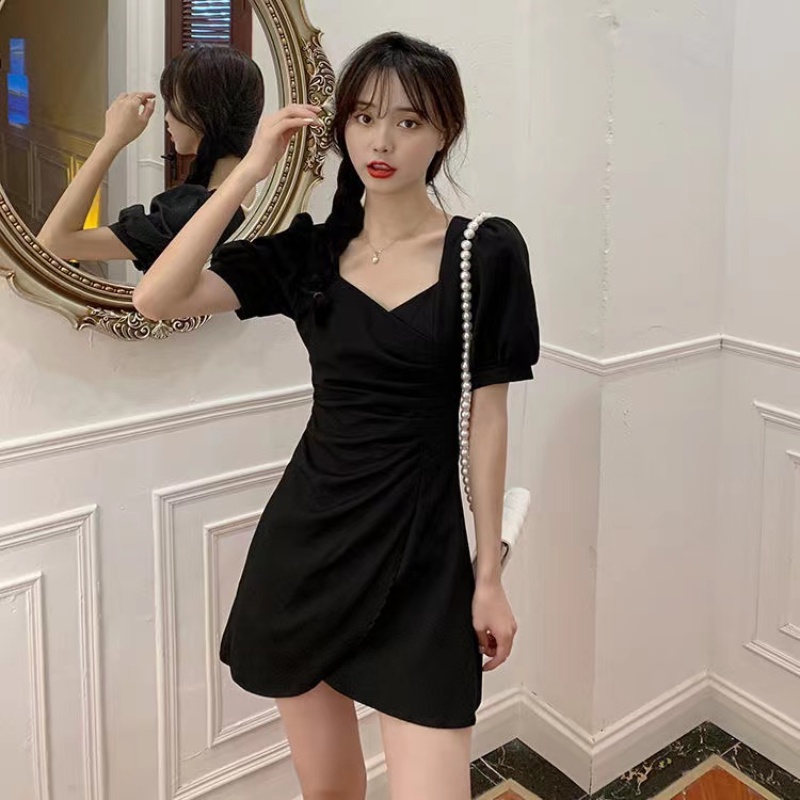 Đầm PERTY tay ngắn phồng cổ vuông thiết kế mới thời trang mùa hè quyến rũ dành cho nữ