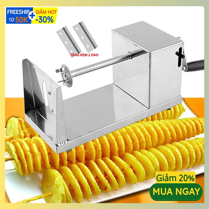 Máy Gọt Khoai Tây Lốc Xoáy Tặng 2 Lưỡi Cắt Dự Phòng