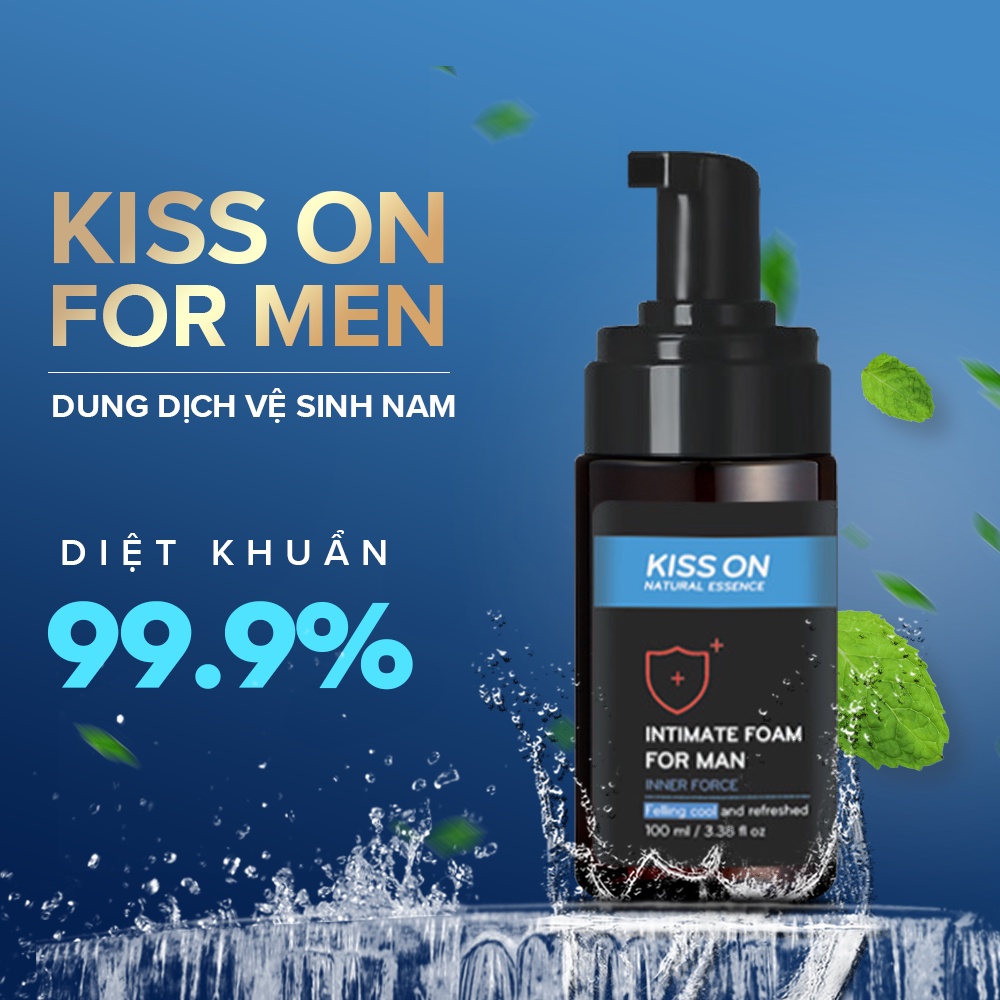 Dung dịch vệ sinh nam tạo bọt KISS ON giúp làm sạch, khử mùi hôi bọt vệ sinh nam giới kisson 100ml TM-KI-VS01