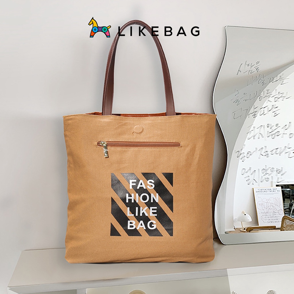 Túi đeo vai, kẹp nách thời trang LIKEBAG in chữ Never Give Up độc lạ 218NPZ0946 - LIBAGI