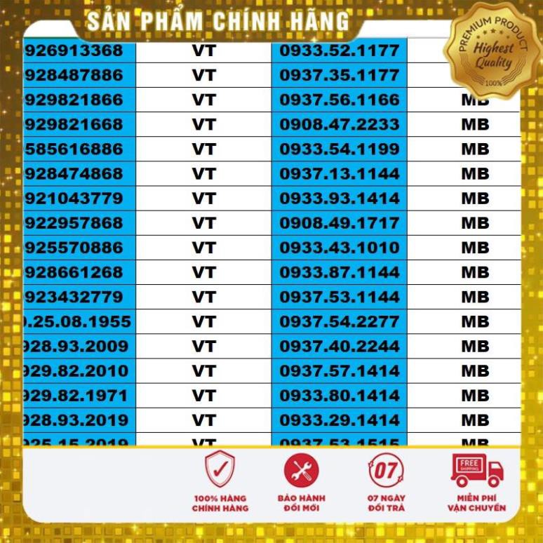 Siêu sale_ SIM SỐ ĐẸP 5 MẠNG ĐỒNG GIÁ 1500K – TỨ QUÍ , TAM HOA , THẦN TÀI , LỘC PHÁT, PHONG THỦY , NĂM SINH - LOẠI 2