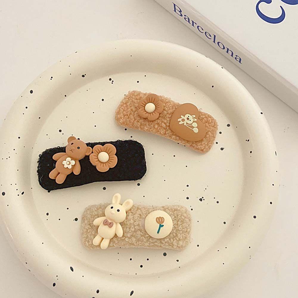 Kẹp Tóc Bằng Len Lông Cừu Họa Tiết Trái Tim / Hoa Phong Cách Hàn Quốc Thời Trang Thu Đông WMES15H