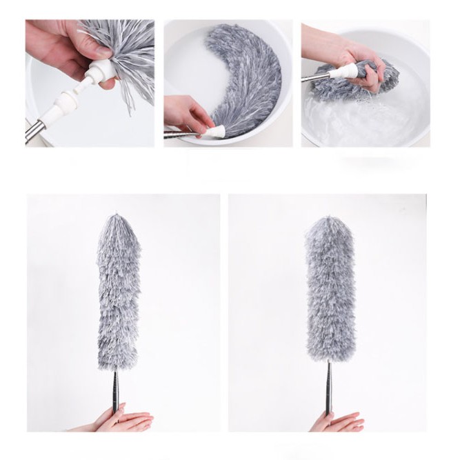 Chổi Quét Trần Bằng Sợi Vải Siêu Nhỏ Inox Cán Dài 2m82 Cao Cấp Đầu Chổi Linh Hoạt  bokisd.store