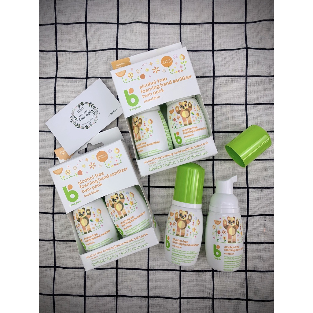 [ Hàng Mỹ ] Nước rửa tay khô không cồn Babyganics Alcohol - Free Foaming Hand Sanitizer